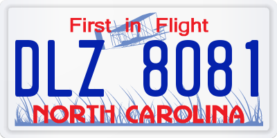 NC license plate DLZ8081