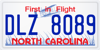 NC license plate DLZ8089