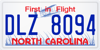 NC license plate DLZ8094