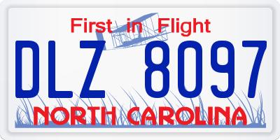 NC license plate DLZ8097