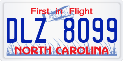 NC license plate DLZ8099