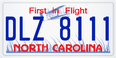 NC license plate DLZ8111
