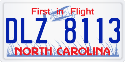 NC license plate DLZ8113