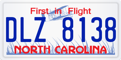 NC license plate DLZ8138