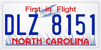 NC license plate DLZ8151