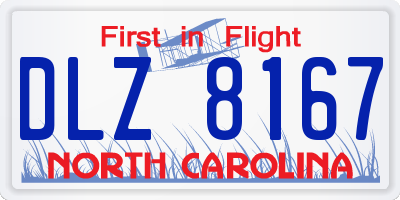 NC license plate DLZ8167