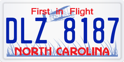 NC license plate DLZ8187