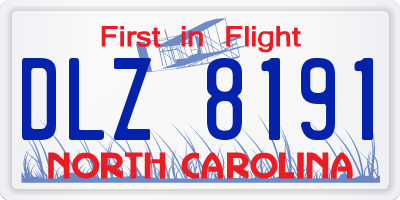 NC license plate DLZ8191