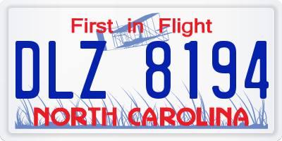 NC license plate DLZ8194