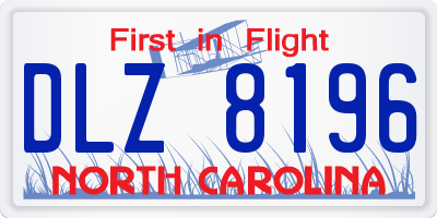NC license plate DLZ8196