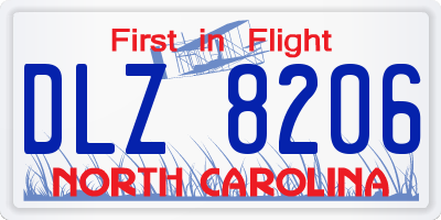 NC license plate DLZ8206
