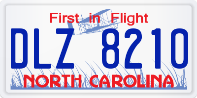 NC license plate DLZ8210