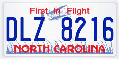 NC license plate DLZ8216
