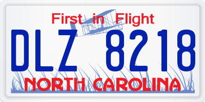 NC license plate DLZ8218