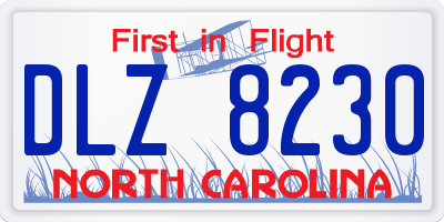 NC license plate DLZ8230