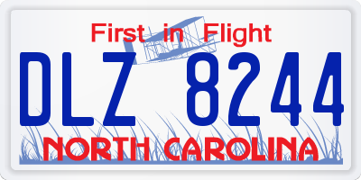 NC license plate DLZ8244