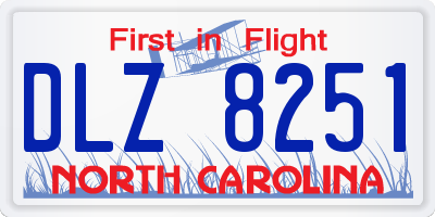 NC license plate DLZ8251