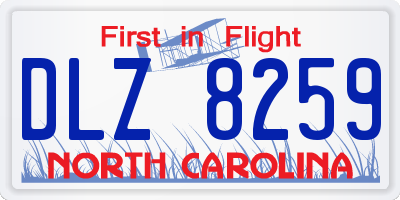 NC license plate DLZ8259