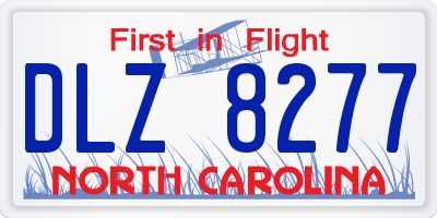 NC license plate DLZ8277