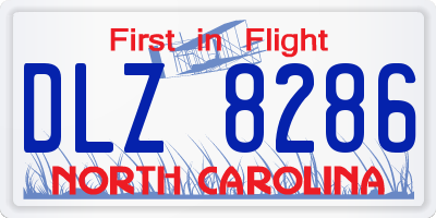 NC license plate DLZ8286