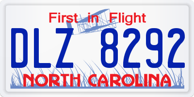 NC license plate DLZ8292
