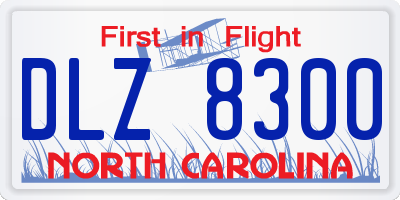 NC license plate DLZ8300