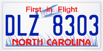NC license plate DLZ8303