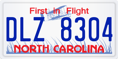 NC license plate DLZ8304