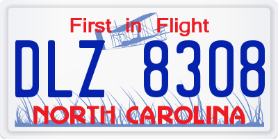 NC license plate DLZ8308