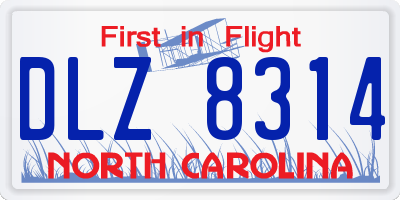 NC license plate DLZ8314