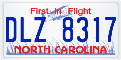 NC license plate DLZ8317