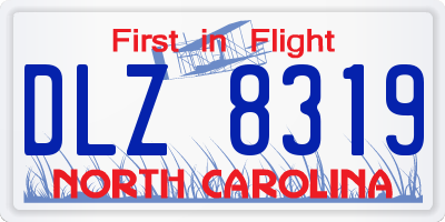 NC license plate DLZ8319