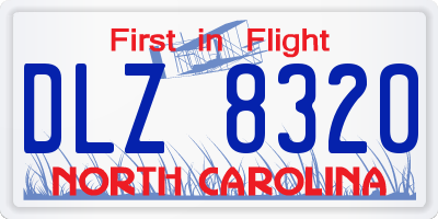 NC license plate DLZ8320