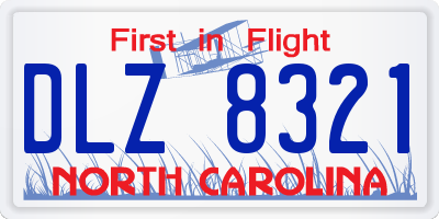 NC license plate DLZ8321