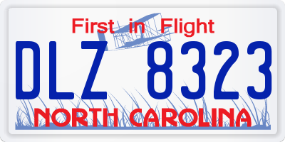 NC license plate DLZ8323