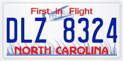 NC license plate DLZ8324