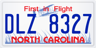 NC license plate DLZ8327