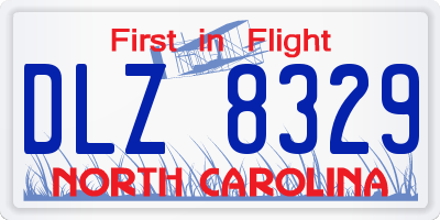 NC license plate DLZ8329