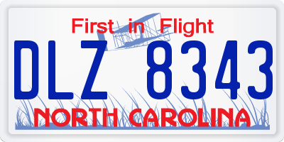 NC license plate DLZ8343