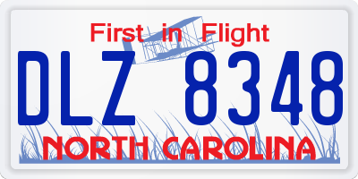 NC license plate DLZ8348