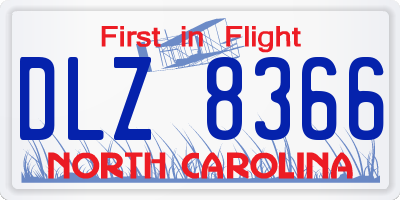 NC license plate DLZ8366