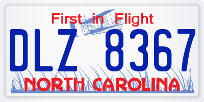 NC license plate DLZ8367