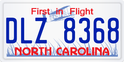 NC license plate DLZ8368