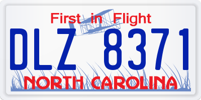 NC license plate DLZ8371
