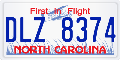 NC license plate DLZ8374