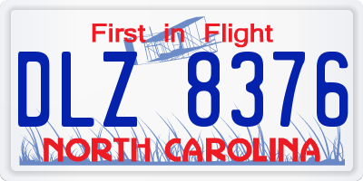 NC license plate DLZ8376