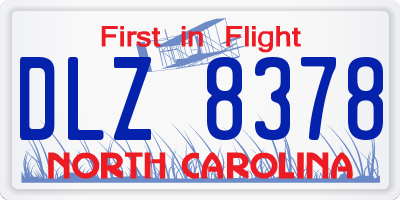 NC license plate DLZ8378