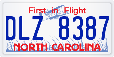 NC license plate DLZ8387