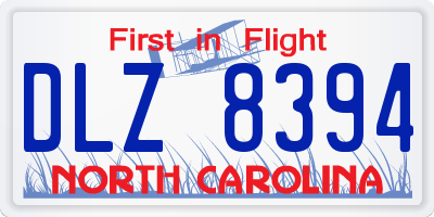 NC license plate DLZ8394