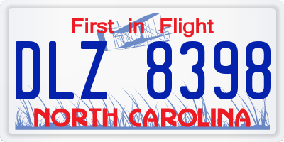 NC license plate DLZ8398